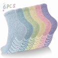 thumbnail image 1 of Loritta Fuzzy Socks for Women Slipper Socks Winter Warm Cozy Socks with Grippers Womens 6 Pairs Size 5-9, 1 of 6