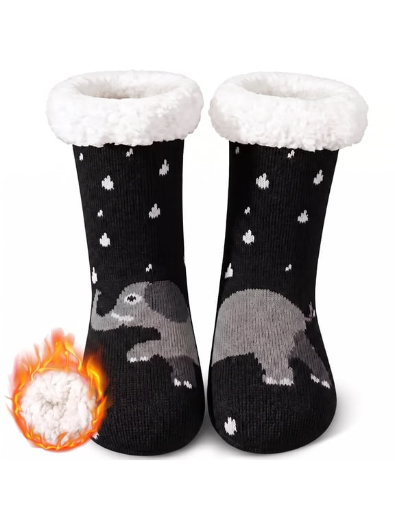 Womens Fuzzy Socks Grips Fluffy Cute Animal Winter Cozy Warm Thick Socks with Non-Slip Grippers Gifts