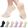 thumbnail image 1 of Loritta Grip Socks Pilates for Woman Non Slip Yoga Sock with Grips for Ballet Workout Hospital, 6 Pairs, 1 of 6
