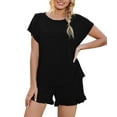 thumbnail image 1 of Loritta Pajamas Set for Woman Short Sleeve for Woman 2 Piece Round Neck Summer Lounge Set,S-2XL, 1 of 6