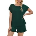 thumbnail image 1 of Loritta Pajamas Set for Woman Short Sleeve for Woman 2 Piece Round Neck Summer Lounge Set,S-2XL, 1 of 6