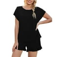 thumbnail image 1 of Loritta Pajamas Set for Woman Short Sleeve for Woman 2 Piece Round Neck Summer Lounge Set,S-2XL, 1 of 6