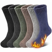 Loritta 6 Pairs Mens Wool Socks , Warm Cozy Boot Winter Thermal Socks for Men, Size 6-12