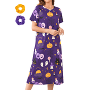 Loritta Nightgowns for Women Sleepwear Short Sleeve Sleepshirt Casual MooMoo Nightdress S-5XL