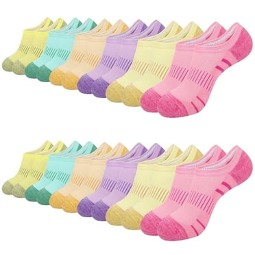 Loritta 12 Pairs No Show Socks Womens Cushioned Invisible Low Cut Socks for Running Athletic, Size 8-10