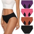 thumbnail image 1 of Loritta Period Underwear for Women Bikini Cotton Panties Leak Proof Postpartum Underwear 4 Packs, Size XS-3XL, 1 of 7