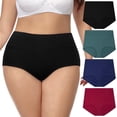 thumbnail image 1 of Loritta Woman Underwear Plus Size Underwear for Women High Waisted Cotton Panties Full Coverage Panties for Women 4 Pack, XL-5XL, 1 of 6