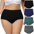 thumbnail image 1 of Loritta Womens Panties Plus Size Underwear for Women High Waisted Cotton Panties Full Coverage Briefs for Ladies, 4 Pack, XL-5XL, 1 of 6