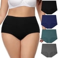 thumbnail image 1 of Loritta Woman Underwear Plus Size Underwear for Women High Waisted Cotton Panties Full Coverage Panties for Women 4 Pack, XL-5XL, 1 of 6