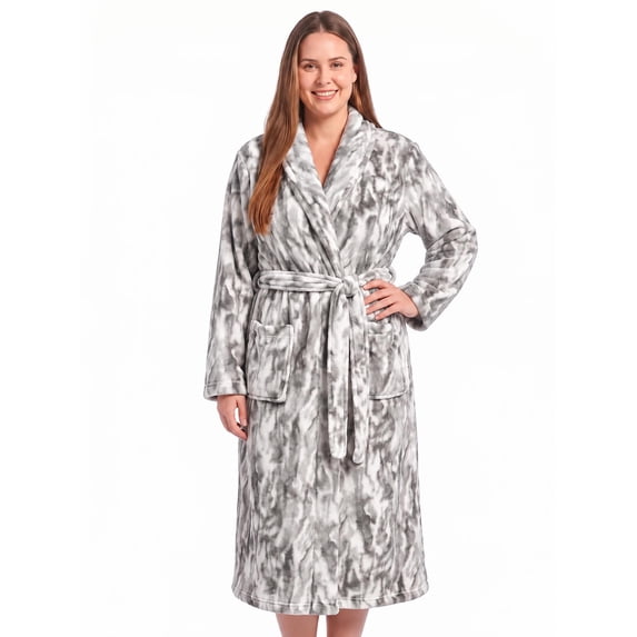 Loritta Robes for Women Long Soft Plush Coral Fleece Fuzzy Bathrobe, Winter Warm Womens Robe