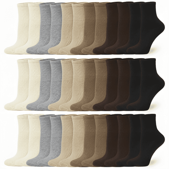 Loritta Secret 18 Pack Womens Mid Crew Socks Casual Ankle High Running Athletic Socks for Women,Size 6-8