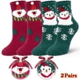 thumbnail image 1 of Loritta Secret 2 Pairs Women Fuzzy Socks, Christmas Cozy Fluffy Warm Winter Comfy Gift Socks for Women with Transparent Ball, 1 of 9