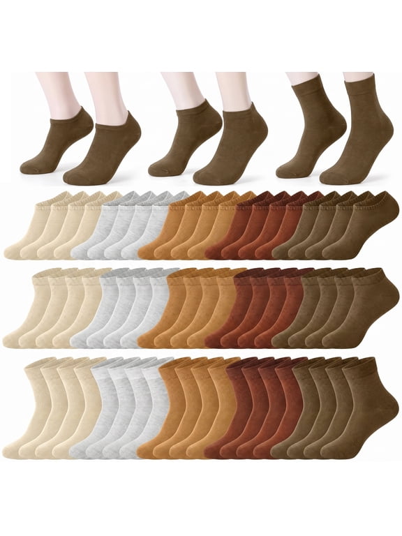 30 Pairs Womens Socks Variety Pack - No Show, Ankle and Crew, Breathable Soft Casual Socks for Women Assorted Colors