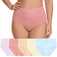 thumbnail image 1 of Loritta Secret 5-Pack Underwear for Women High Waist Full Coverage Cotton Soft Panties for Ladies, Size S-2XL, 1 of 6