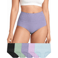 thumbnail image 1 of Loritta Secret 5-Pack Underwear for Women Cotton High Waist Panties Full Coverage Cotton Panties for Women, Size S-2XL, 1 of 6