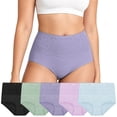 thumbnail image 1 of Loritta Secret 5-Pack Underwear for Women Cotton High Waist Panties Full Coverage Cotton Panties for Women, Size S-2XL, 1 of 6