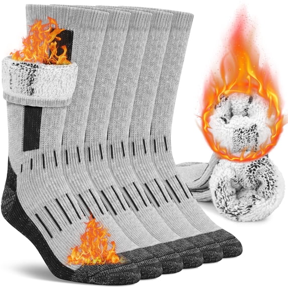 Loritta Secret Merino Wool Socks for Women, 3 Pairs Thermal Winter Hiking Warm Thick Boot Socks