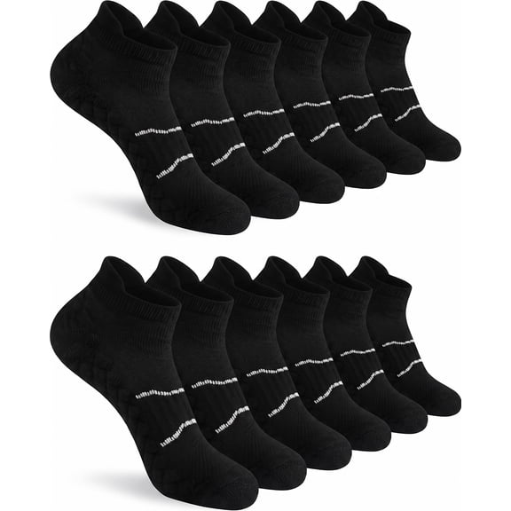 Loritta Secret 6 Pairs Womens Ankle Socks Low Cut Running Breathable Cushioned Socks Size 8-12