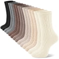 thumbnail image 1 of Loritta Secret Womens Crew Socks, 7 Pairs Cotton Knit  Casual Dress Breathable Ladies Socks for Women, Size 9-11, 1 of 9