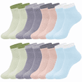 thumbnail image 1 of Loritta Secret Womens Ankle Socks, 8 Pairs Low Cut Cotton Athletic Running Sports Breathable Contrast Color Cuff Socks for Women, Size 9-11, 1 of 7