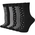 thumbnail image 1 of Loritta Secret Womens Crew Socks, 7 Pairs Cotton Black Funny Casual Soft Dress Socks for Women Ladies Size 9-11, 1 of 9