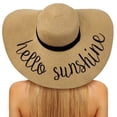 thumbnail image 1 of Loritta Sun Hats for Women Wide Brim Straw Embroidered Floppy Foldable UPF 50+ Beach Hats, Khaki, 1 of 6