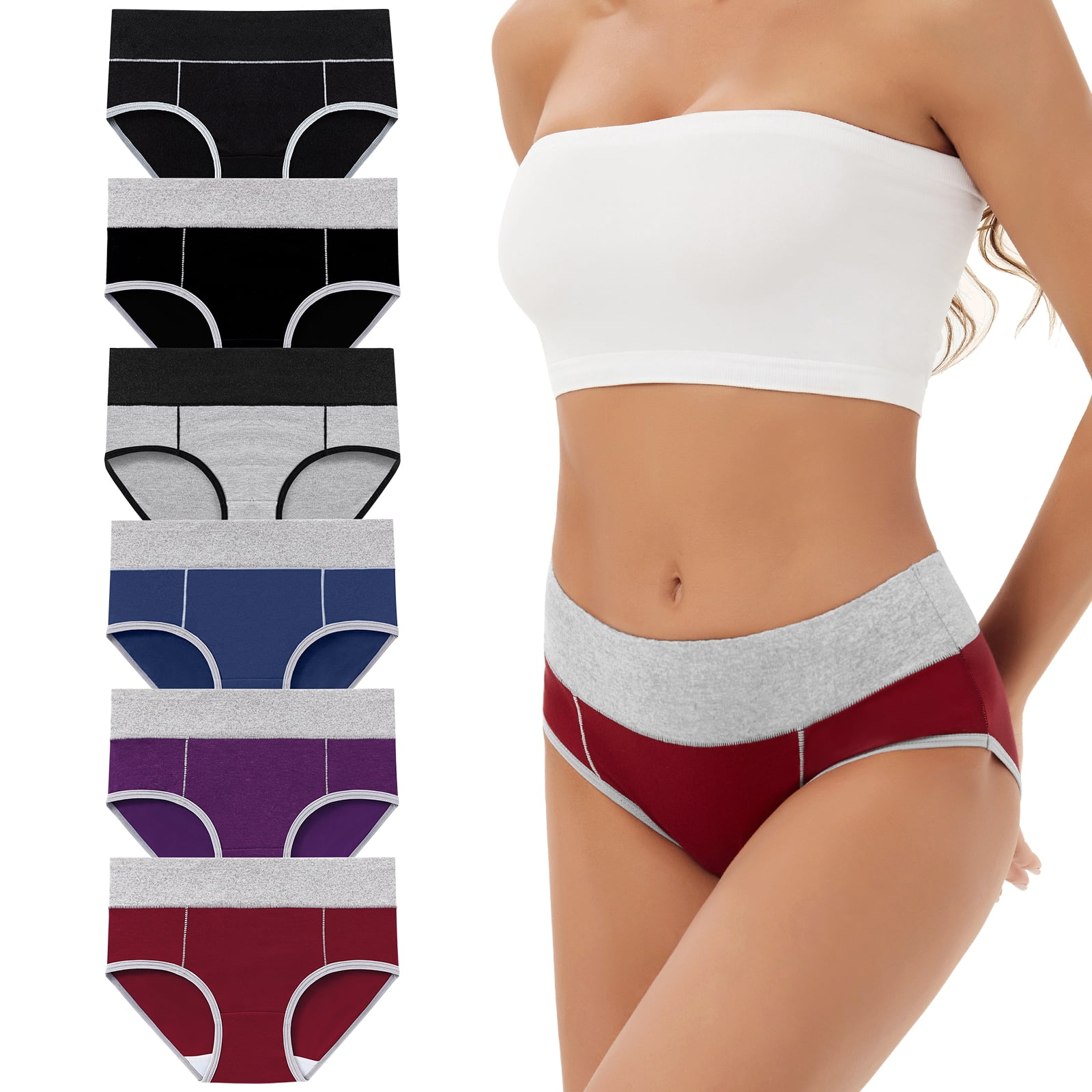 Loritta Underwear for Women High Waist Full Coverage Cotton Panties Soft Strech Ladies Briefs