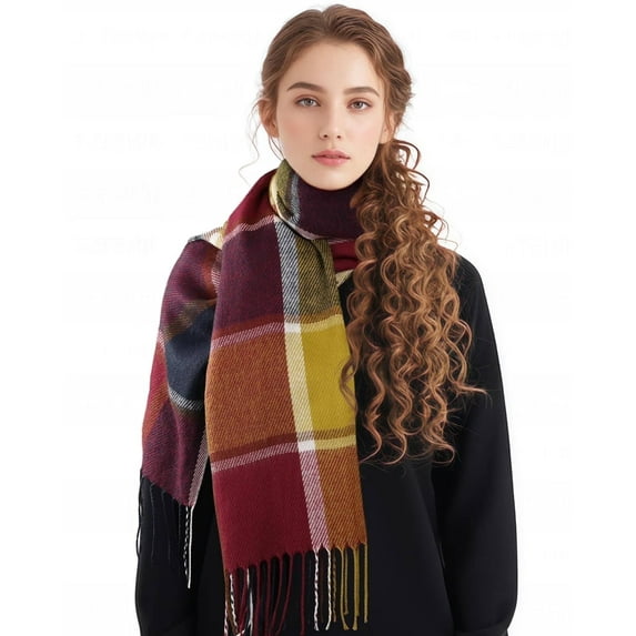 Loritta Winter Scarf for Women Shawls for Women Long Big Warm Scarves Fashion Wraps Scarf Plaid