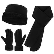 Loritta Winter Hats for Women Long Classic Scarf Warmer Gloves Set Winter Accessories for Women Black