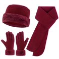 thumbnail image 1 of Loritta winter hats for women Long Scarf Warmer Gloves Set Winter Accessories for Women Red, 1 of 5