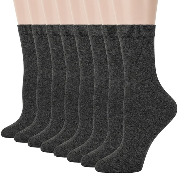 Loritta Women Crew Socks, Soft Cotton Dress Socks Pack Athletic Socks for Women, Size 9-11, 8 Pairs