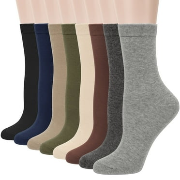 Loritta Women Crew Socks, Soft Cotton Dress Socks Pack Athletic Socks for Women, Size 5-9, 8 Pairs