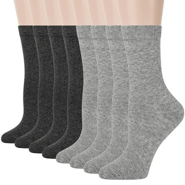Loritta Women Crew Socks, Soft Cotton Dress Socks Pack Athletic Socks for Women, Size 5-9, 8 Pairs