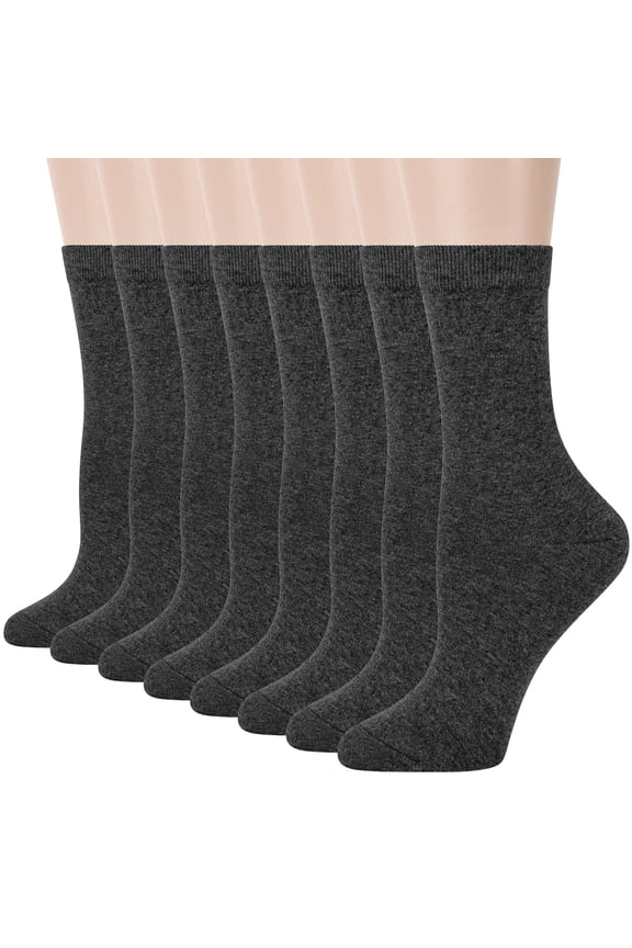 Women Crew Socks, Soft Cotton Dress Socks Pack Athletic Socks for Women, Size 9-11, 8 Pairs