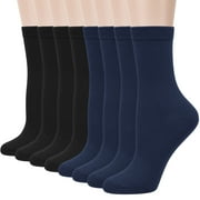 Loritta Women Crew Socks, Soft Cotton Dress Socks Pack Athletic Socks for Women, Size 9-11, 8 Pairs