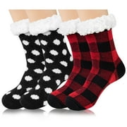 Loritta Women Slipper Fuzzy Socks Fluffy Warm Winter Cozy Cabin Soft Thick Non Slip Socks