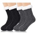 thumbnail image 1 of Loritta Women Slipper Fuzzy Socks Fluffy Warm Winter Cozy Thick Non Slip Socks with Grippers, 2 Pairs, 1 of 6