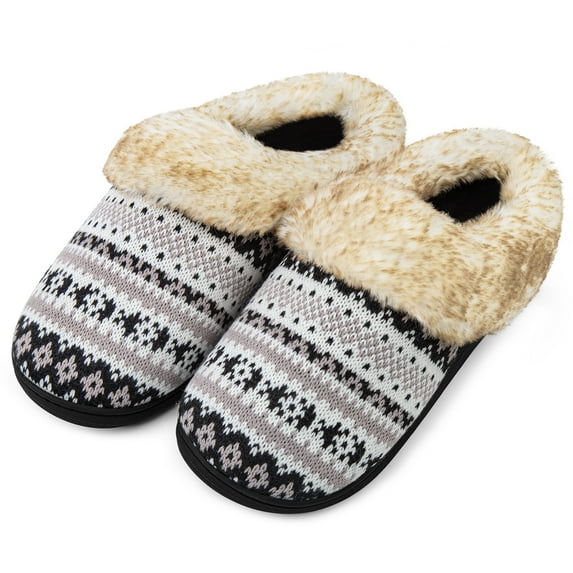 Loritta Women Slippers Cozy Warm Winter House Shoes for Women and Men with Memory Foam Size 7-8 Indoor Outdoor Khaki
