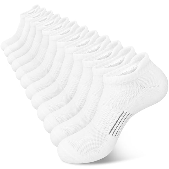 Loritta Womens Ankle Socks, Athletic Running Socks Cushioned Colored Socks 6 Pairs, Size 9-11