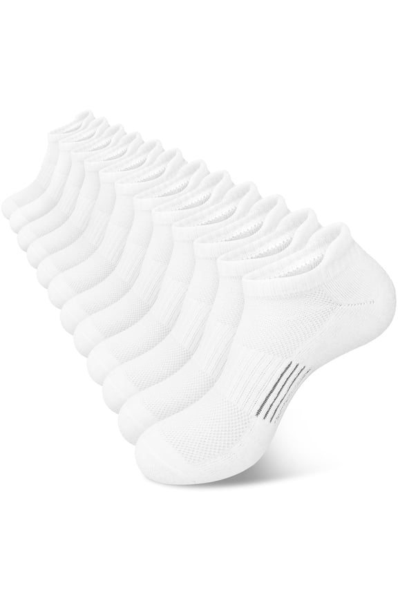 Womens Ankle Socks, Athletic Running Socks Cushioned Colored Socks 6 Pairs, Size 9-11