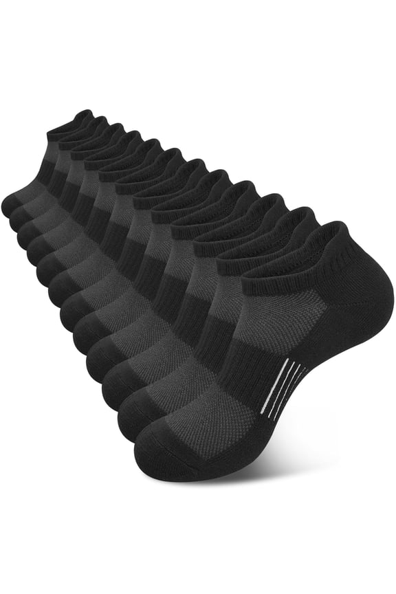 Womens Ankle Socks, Athletic Running Socks Cushioned Colored Socks 6 Pairs, Size 6-8