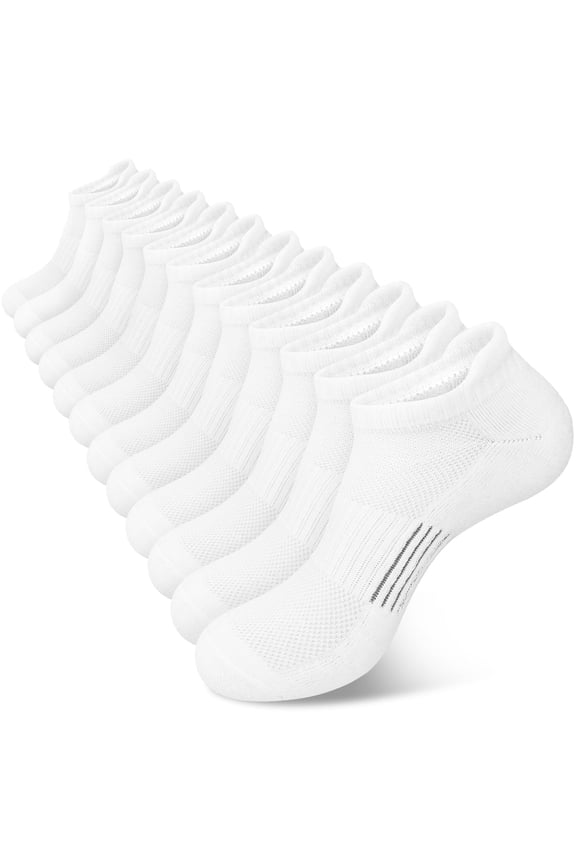 Womens Ankle Socks, Athletic Running Socks Cushioned Colored Socks 6 Pairs, Size 6-8