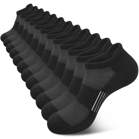 Womens Ankle Socks, Athletic Running Socks Cushioned Colored Socks 6 Pairs, Size 6-8