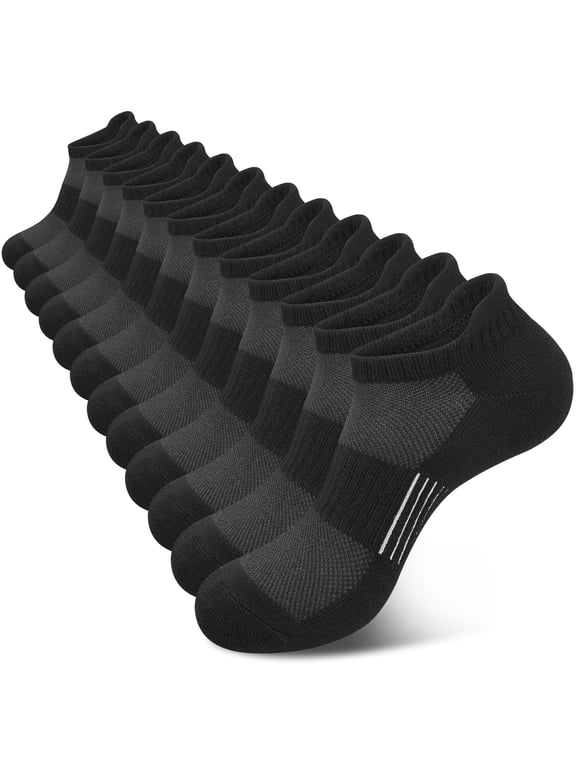 Womens Ankle Socks, Athletic Running Socks Cushioned Colored Socks 6 Pairs, Size 6-8