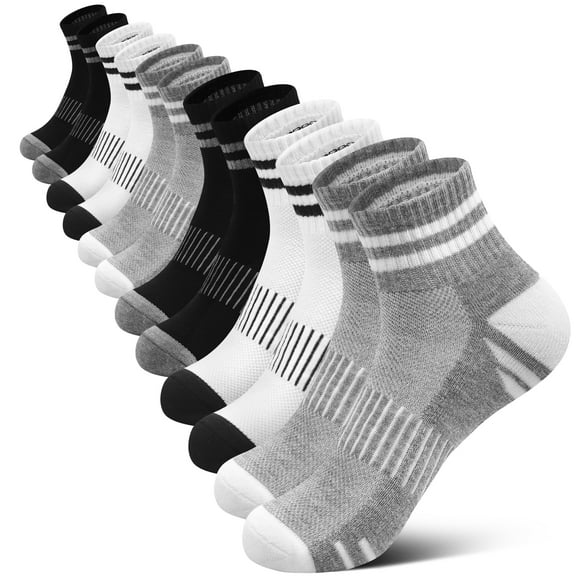 Loritta Womens Ankle Socks, Athletic Running Sports Cushioned Breathable Socks 6 Pairs, Size 6-8