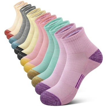 Loritta Womens Ankle Socks, Athletic Running Sports Cushioned Breathable Socks 6 Pairs, Size 6-8