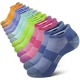 thumbnail image 1 of Loritta Womens Ankle Socks, Athletic Running Sports Cushioned Colored Socks 6 Pairs, Size 9-11, 1 of 7