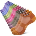 thumbnail image 1 of Loritta Womens Ankle Socks, Athletic Running Sports Cushioned Colored Socks 6 Pairs, Size 6-8, 1 of 6