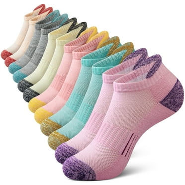 Loritta Womens Ankle Socks, Low Cut Cushioned No Show Athletic Socks for Women Size 8-10, 6 Pairs