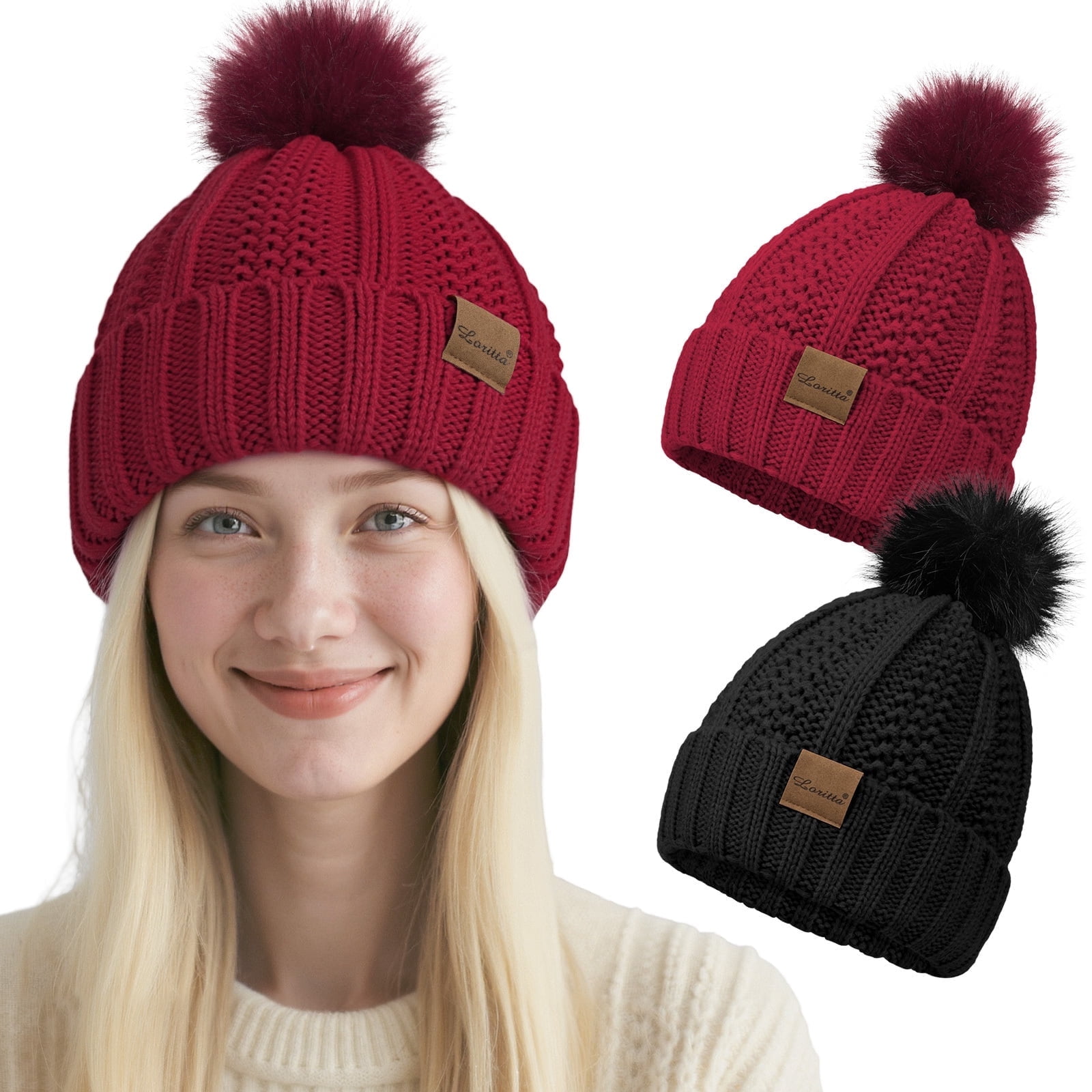 3 Pack Satin Lined Beanie For Women, Warm Slouchy Djibouti